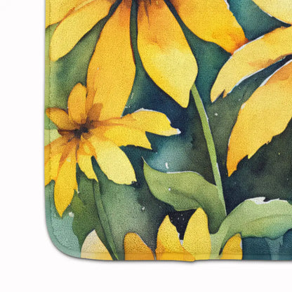 Maryland Black-Eyed Susans in Watercolor Memory Foam Kitchen Mat