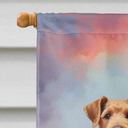 Airedale Terrier Two Hearts House Flag