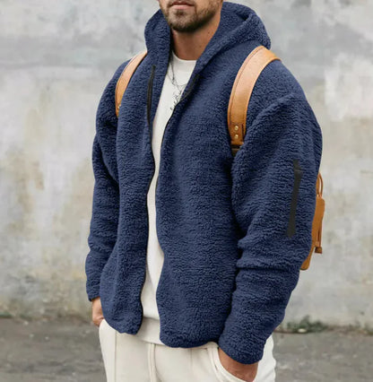 Men's Plush Hooded Jacket