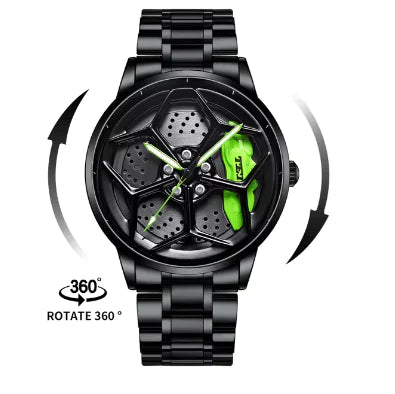 Car Wheel Hub Quartz Watch - Military Sport Design