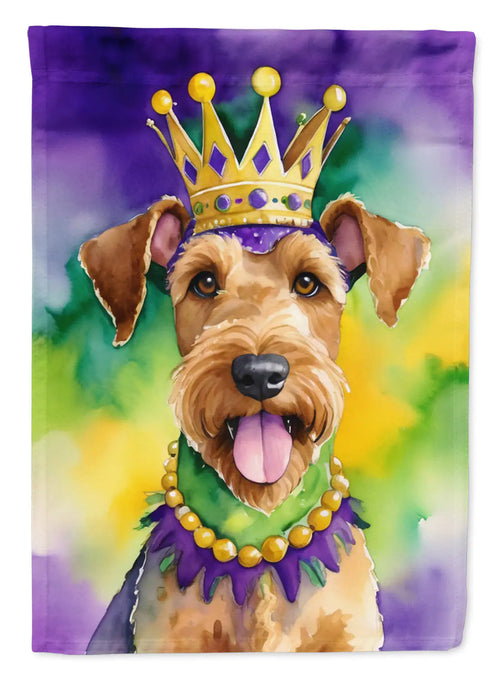 Airedale Terrier King of Mardi Gras Garden Flag