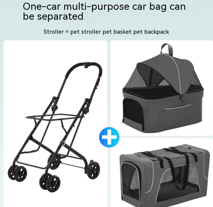 Small Dog Lightweight Folding Cat Dog Trolley