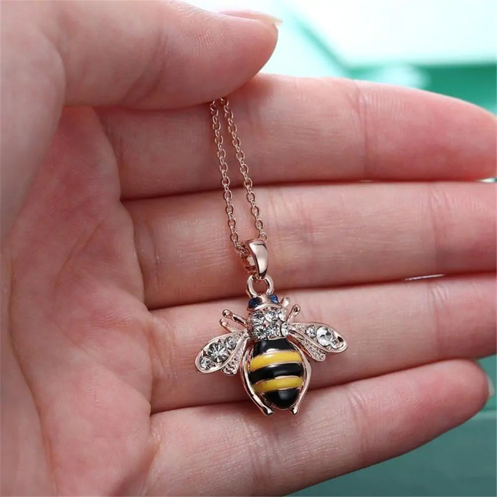 Bee Pendant With Feature Wings And Chain