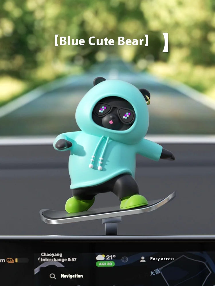 Cartoon Bear Car Skateboard