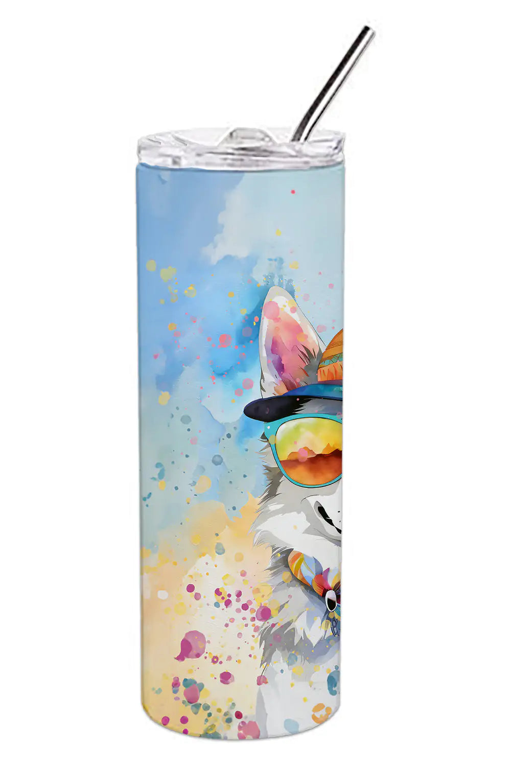 Alaskan Klee Kai Hippie Dawg Stainless Steel Skinny Tumbler