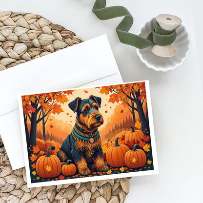 Airedale Terrier Fall Greeting Cards Pack of 8