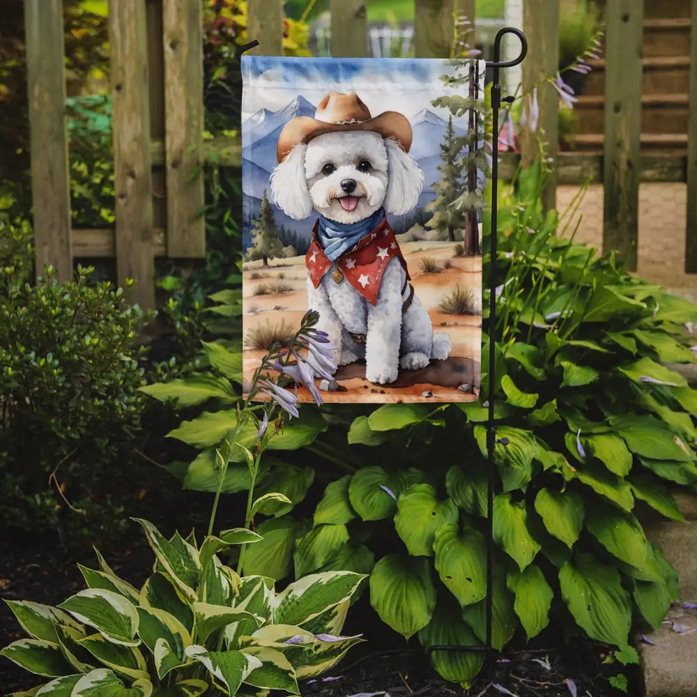 Bichon Frise Cowboy Welcome Garden Flag