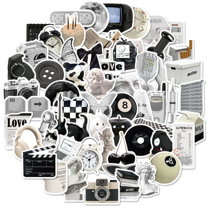 Black & White Minimalist Waterproof Stickers