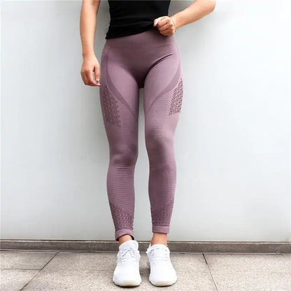 Nahtlose Mesh Flex Bauch Push-Up Leggings