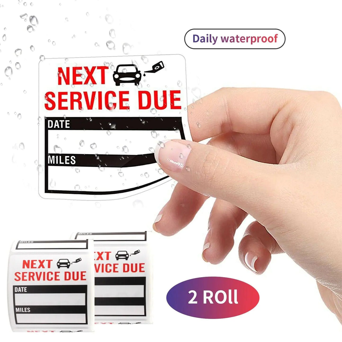 300 Oil Change Service Reminder Stickers Clear Window Lite Sticker Pack 2"x2" US