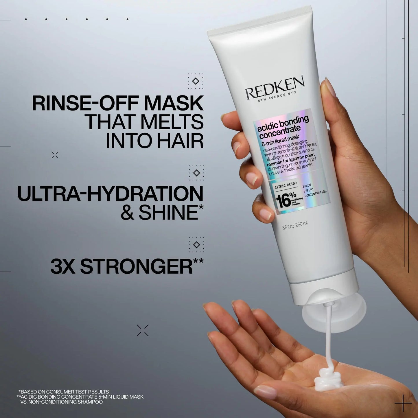 REDKEN Bonding Hair Mask for Dry, Damaged Hair Repair | Acidic Bonding Concentrate | Hydrating 5 Minute Liquid Hair Mask | For All Hair Types 1.01 Fl Oz (Pack of 1)