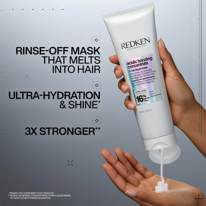 REDKEN Bonding Hair Mask for Dry, Damaged Hair Repair | Acidic Bonding Concentrate | Hydrating 5 Minute Liquid Hair Mask | For All Hair Types 1.01 Fl Oz (Pack of 1)