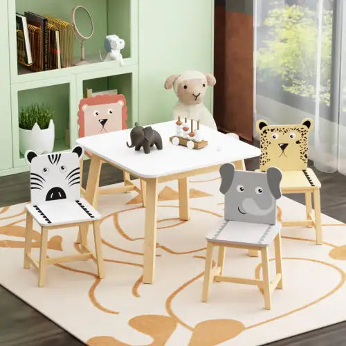 Solid Wood Children's Table And Chair 5-piece Set