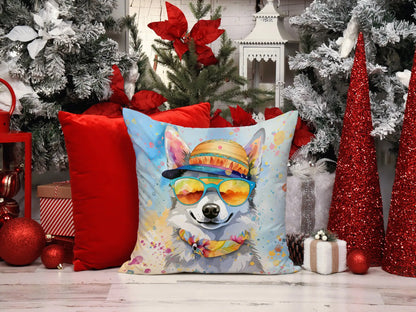 Alaskan Klee Kai Hippie Dawg Throw Pillow