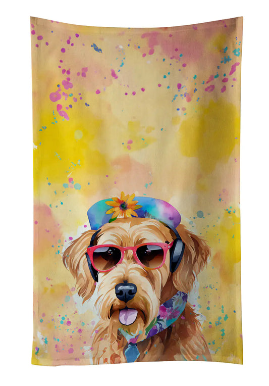 Airedale Terrier Hippie Dawg Kitchen Towel