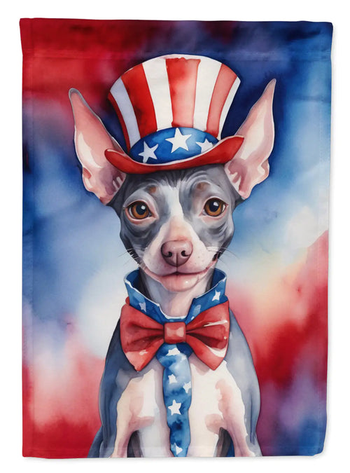 American Hairless Terrier Patriotic American House Flag