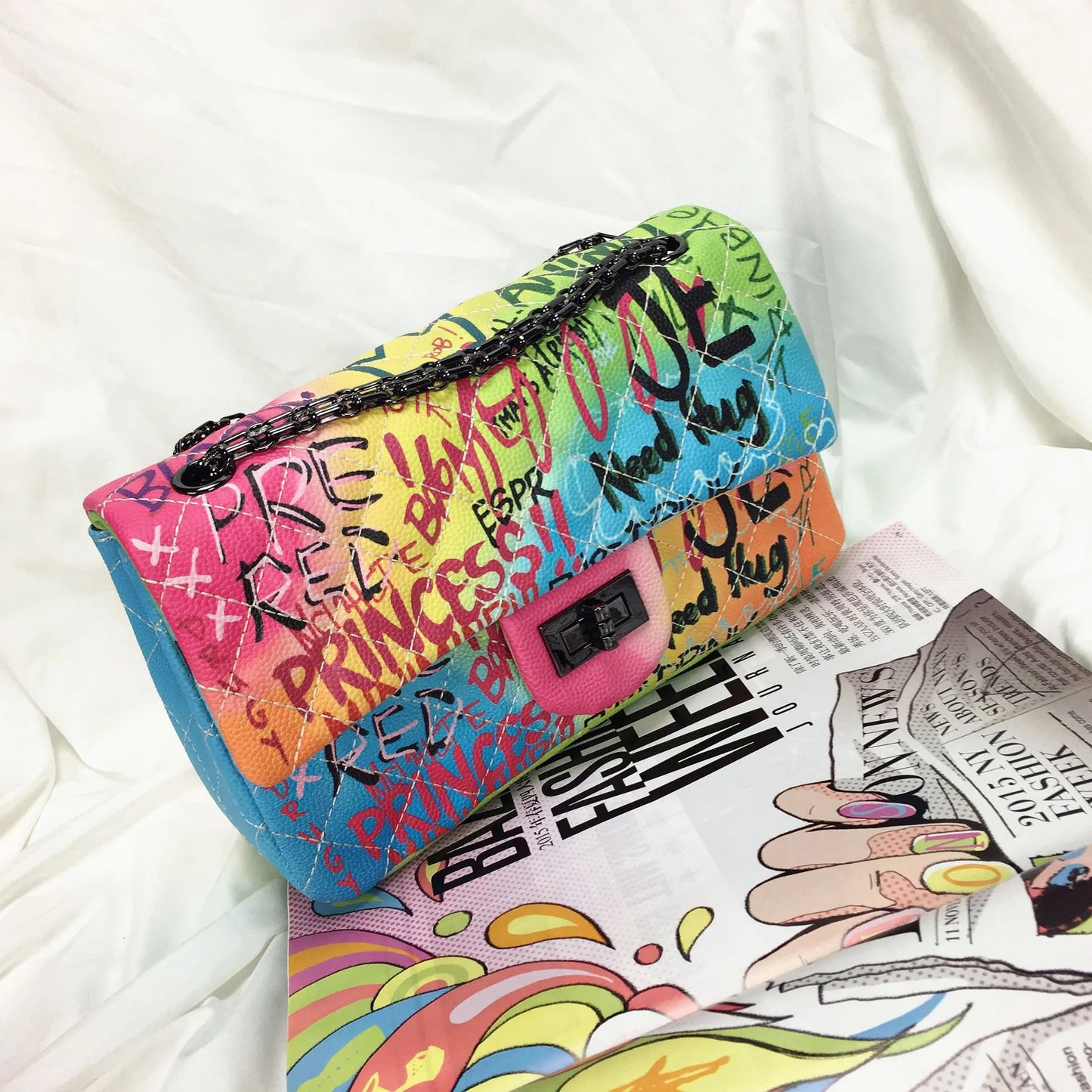 New Color Graffiti Printing Shoulder Bag Fashion Travel Bag