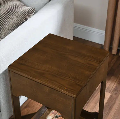 Small Raised End Table, Sofa Table, Table With Storage Shelves