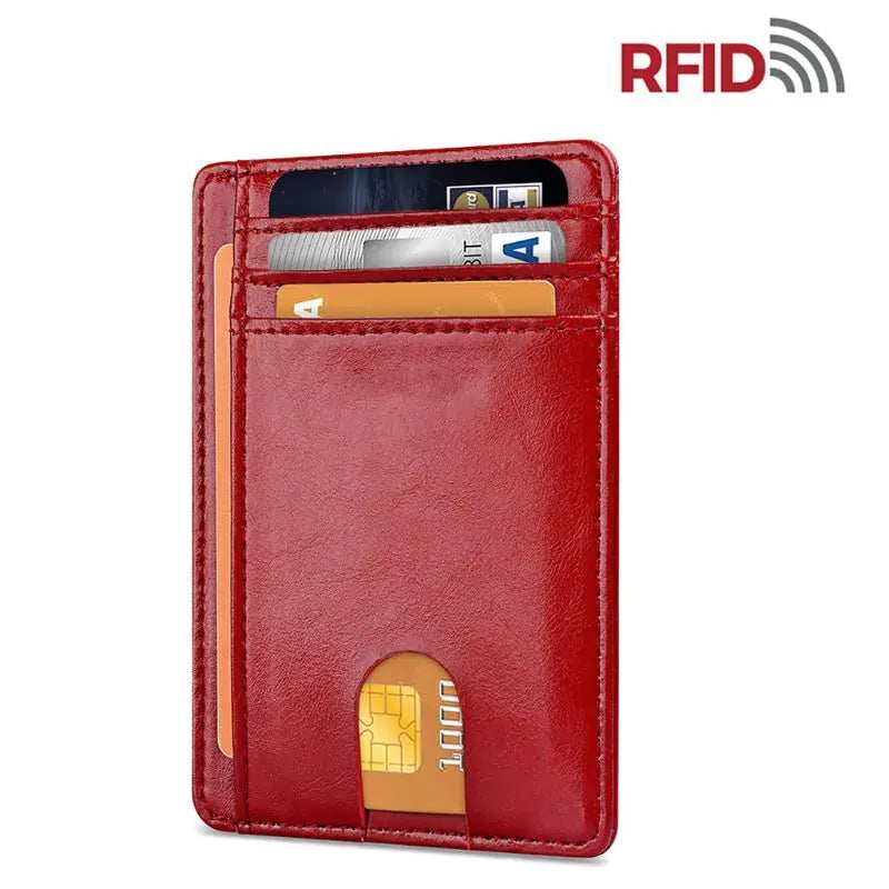 Mens Leather Slim Wallet Credit Card Holder RFID Blocking Pocket ID Money PU USA