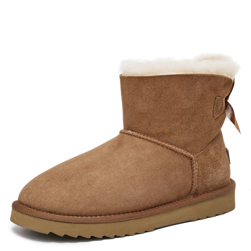 Sheepskin and wool all-in-one snow boots