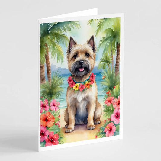 Cairn Terrier Luau Greeting Cards Pack of 8