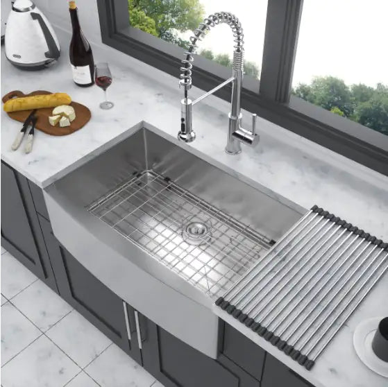 Stainless Steel Apron Front Farmhouse Sink - Prohibited For Sale On Amazon