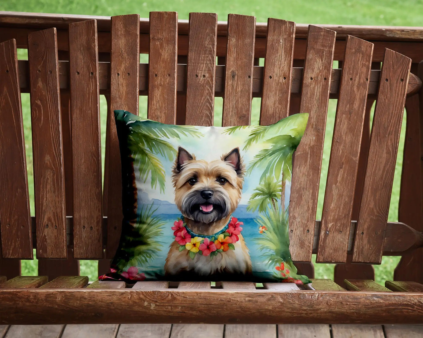 Cairn Terrier Luau Throw Pillow