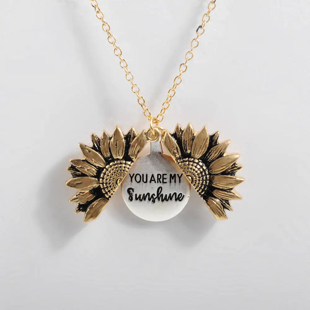 Sunflower Double-layer Lettering Necklace