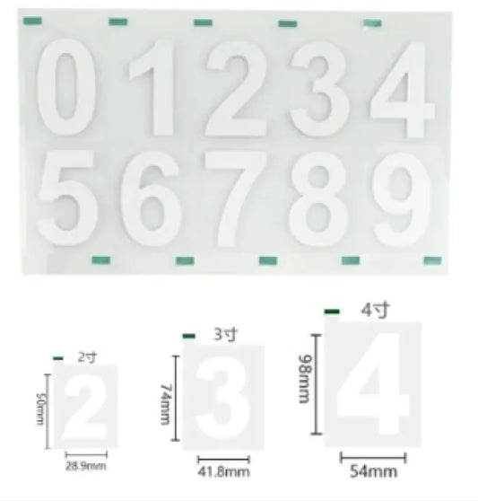 Heat-Resistant Reflective PVC Number Decals