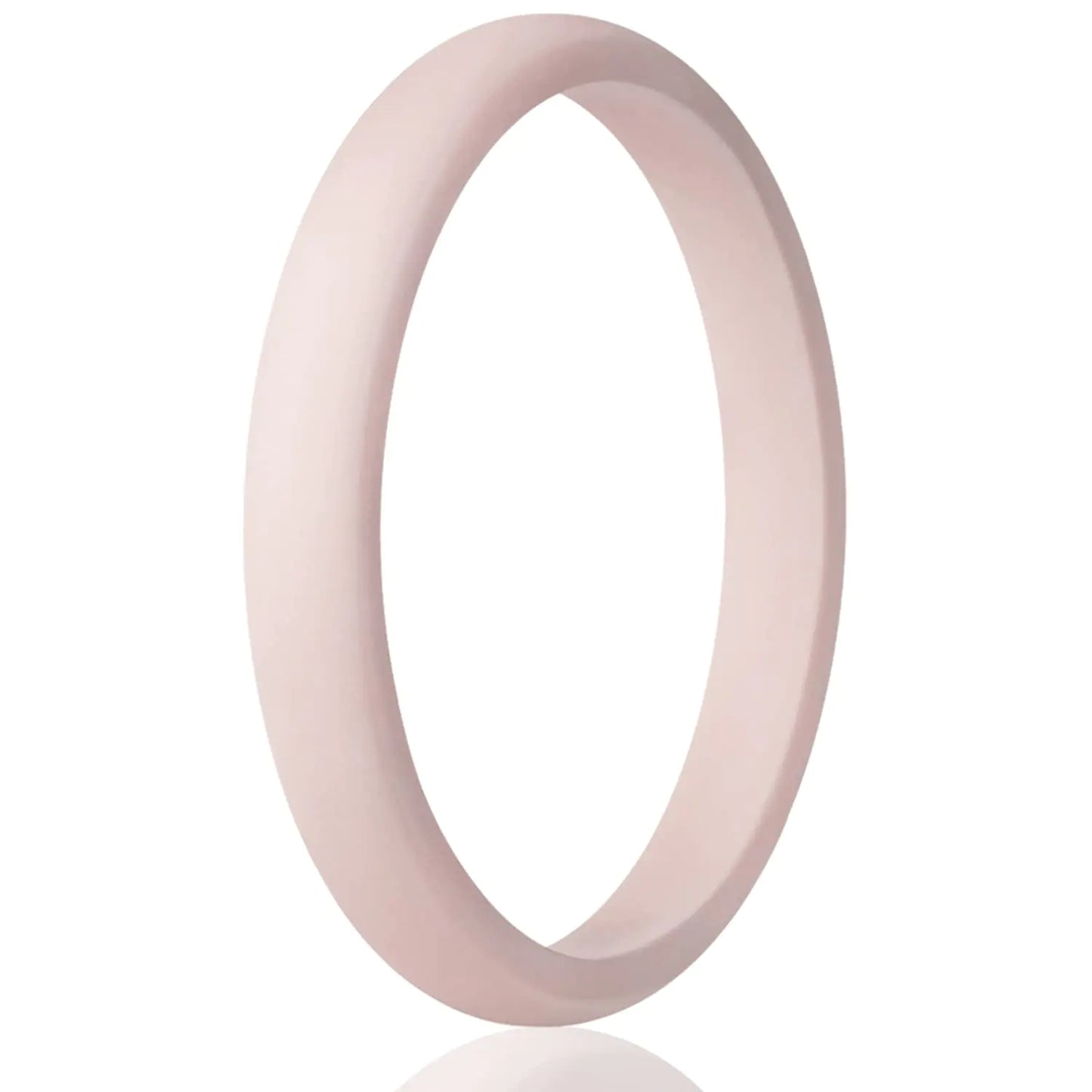 Egnaro Engagement Rings Women, Thin and Stackable Rings Silicone Women Wedding Bands，Rubber Promise Rings for Gift, Anniversary Ring for Work Out- 2.5mm Width - 1.8mm Thick SETL-Pink Sand 11(20.6mm)