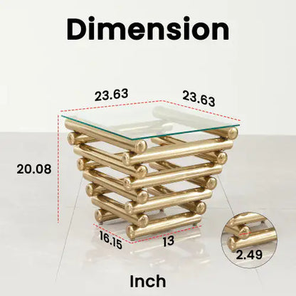 Square Modern Stainless Steel End Table