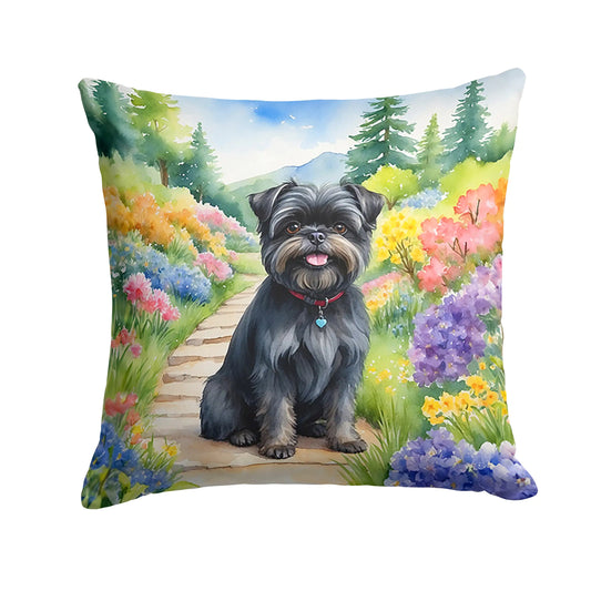 Affenpinscher Spring Garden Throw Pillow