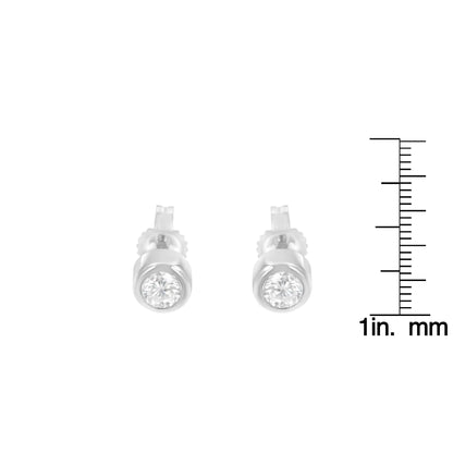 10K Gold 0.30 Cttw Round Brilliant-Cut Near Colorless Diamond Bezel-Set Stud Earrings (H-I Color, I1-I2 Clarity)