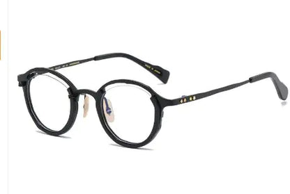 Pure Titanium Oval Glasses Frame with Myopia Lenses