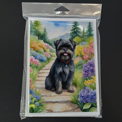 Affenpinscher Spring Garden Greeting Cards Pack of 8