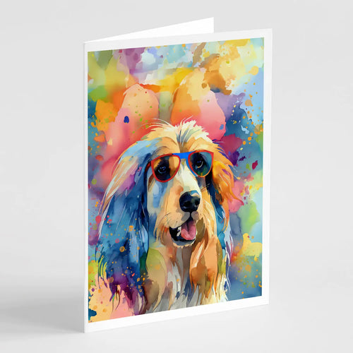 Afghan Hound Hippie Dawg Greeting Cards Pack of 8