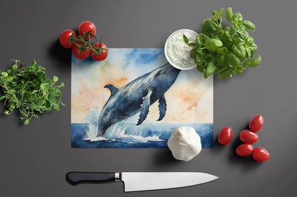 Humpback Whale Breaching Glass Cutting Board