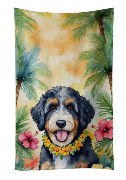 Bernedoodle Luau Kitchen Towel