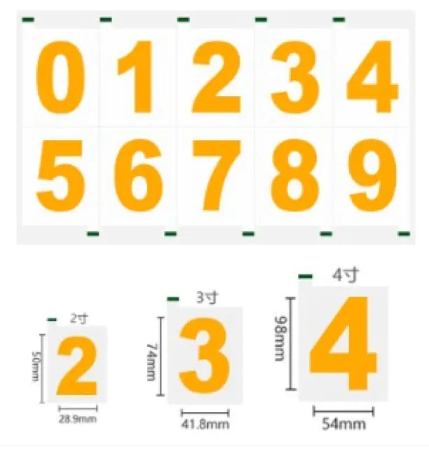 Heat-Resistant Reflective PVC Number Decals