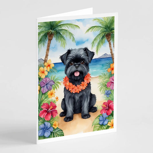 Affenpinscher Luau Greeting Cards Pack of 8