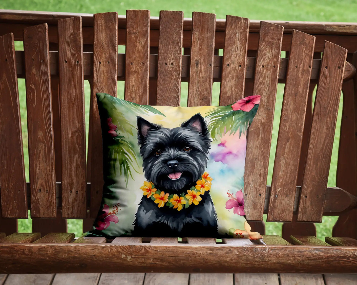 Cairn Terrier Luau Throw Pillow