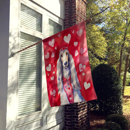 Afghan Hound My Valentine House Flag