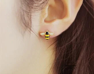 CZ Winged Bee with Enamel Accents