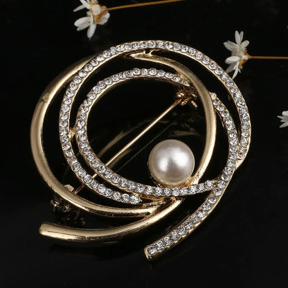 Pearly Flower Swath Brooch