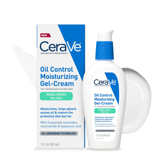 CeraVe Oil Control Moisturizing Gel-Cream | Face Moisturizer for Oily Skin | Niacinamide, Hyaluronic Acid & Oil Absorbing Technology To Rebalance Oily Skin | Non-Comedogenic, Fragrance Free & Oil Free