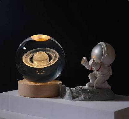 3D Inner Carving Luminous Crystal Ball Night Lamp: