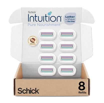 Schick Intuition Refill, Pure Nourishment Razors for Women | Intuition Razor Blades Refill & Schick Hydro Silk Touch-Up Dermaplaning Tool with Precision Cover, 3ct | Dermaplane Razor Refills + Dermaplaning Tool