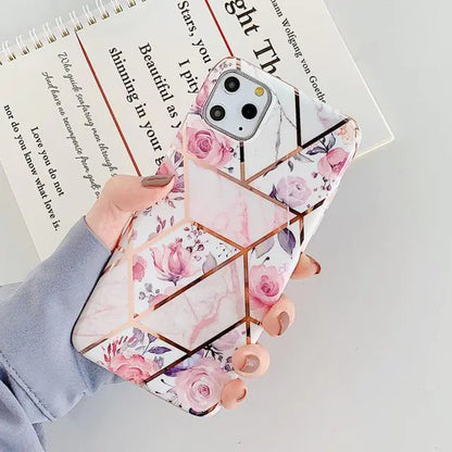 Geometric Pink Flower Case