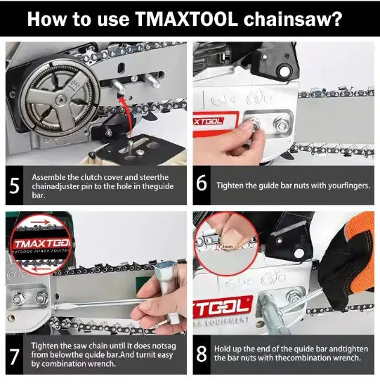 TMAXTOOL 62cc Powerful 20 Inch Gas Chainsaw With 2 Stroke Perfect For Pruning