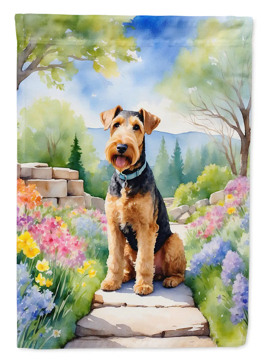 Airedale Terrier Spring Garden House Flag